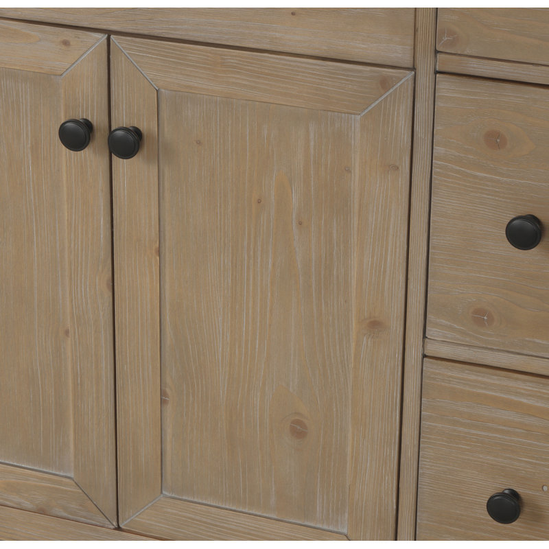 Sally 42'' Weathered Fir Bathroom Vanity with Marble Top