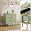 Commode de rangement cannelée à 3 tiroirs, grande commode moderne avec de grands tiroirs profonds et un large plateau-886812595