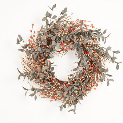 Grande couronne de fleurs artificielles 26 po