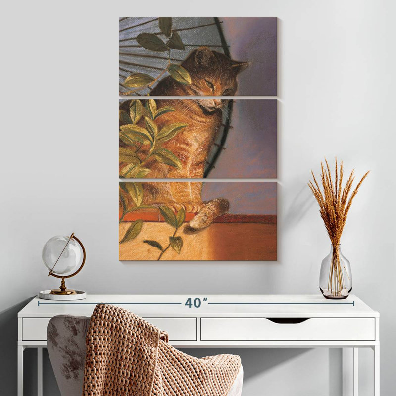 Brampt Cat Contemplation, 32" H x 20" W