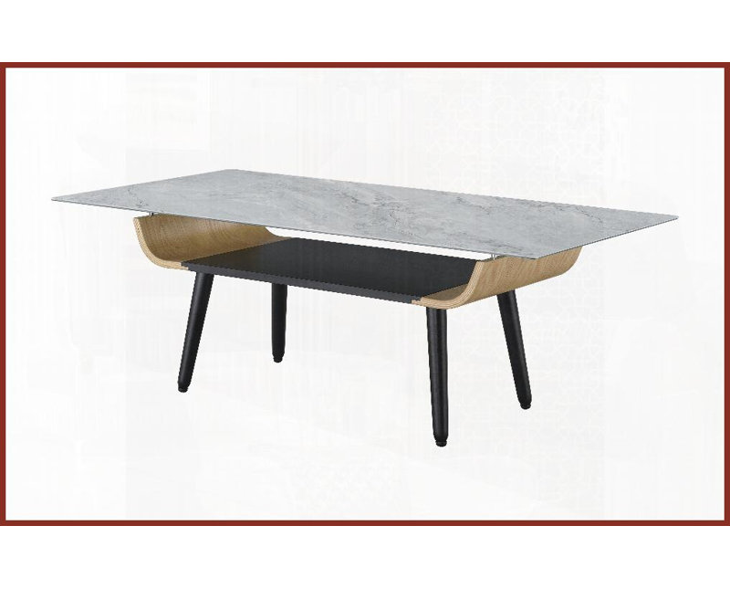 Table basse 47 po Landon Tablette de rangement Dichromatique, Gris