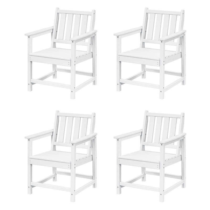 SeeHill HDPE Dining Chair Set of 4, Outdoor Dining Chair with Deep Seating, All Weather HDPE Patio Dining Chairs, Ergonomic Outdoor Chairs Furniture for Backyard, Poolside, Garden, Deck