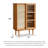 Mid Century Natural Rattan And Fluted Glass Sideboard