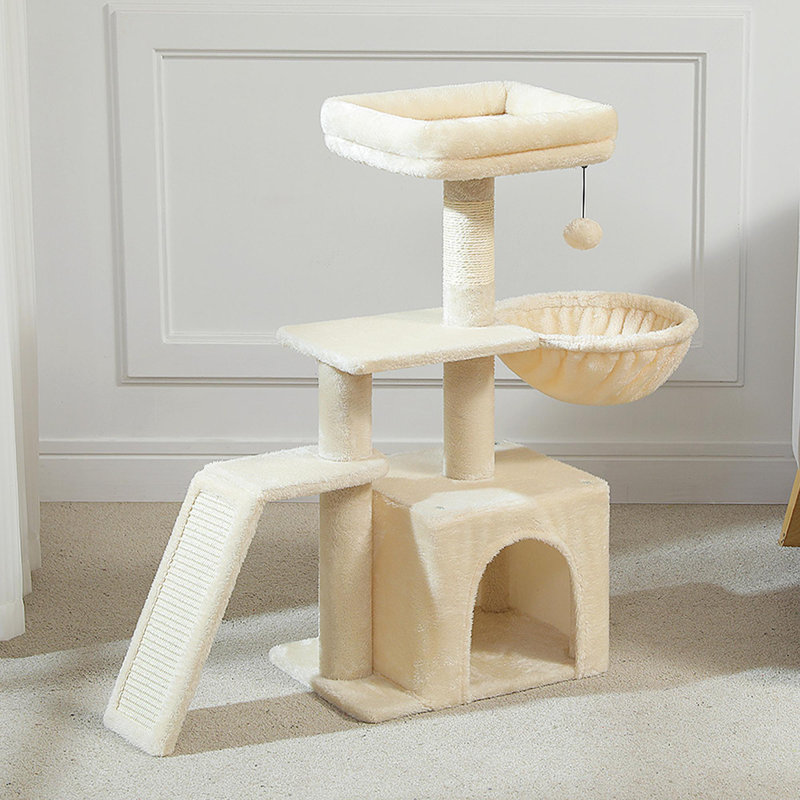 Arbre à chat d'intérieur compact, Beige