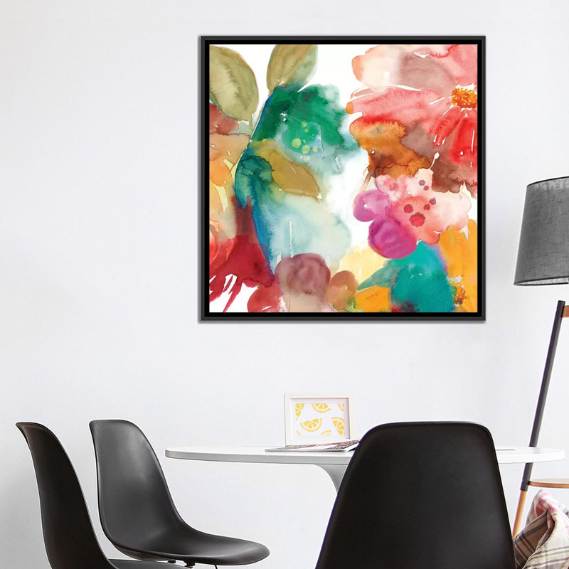 « elena ii », reproduction sur toile, H 18 po x l 18 po x P 1,5 po, Toile avec cadre noir, Pas de tapis