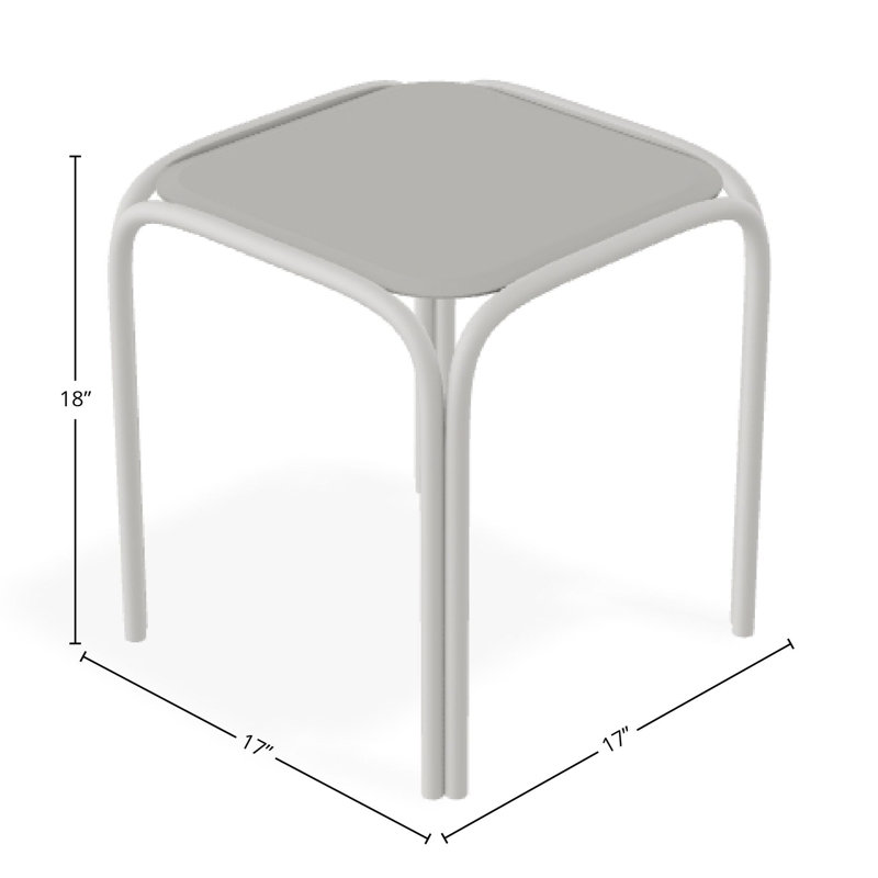 Outdoor Square Side Table, Brown/Snow
