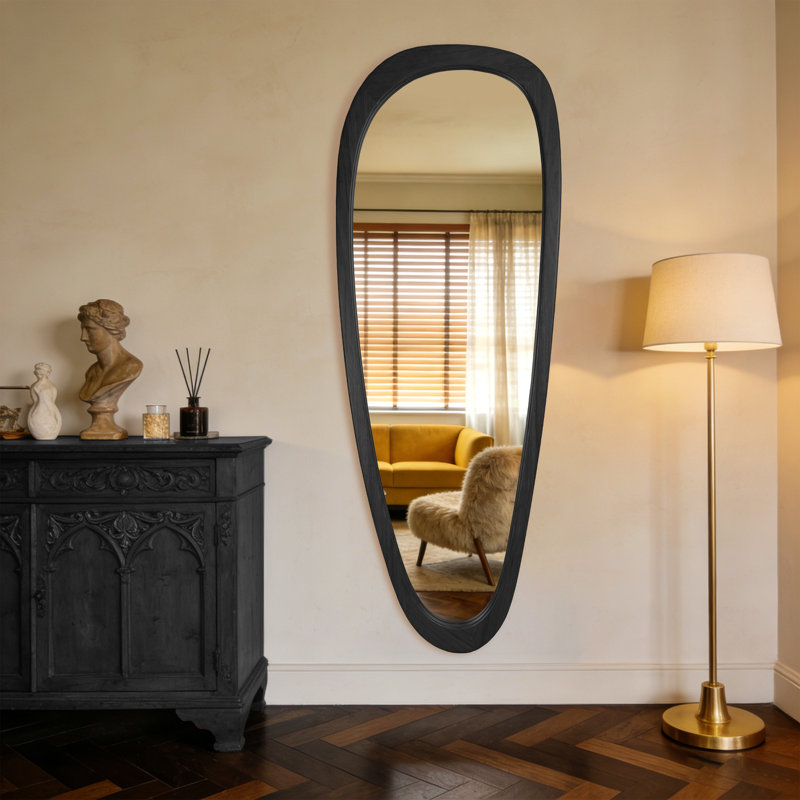 Miroir mural irrégulier, Noir, noir, noir, noir, 60 po x 21 po