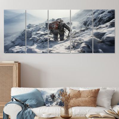Hicking Winter Mountain Track III - Hiking 5 Piece Wall Art Decor Set -  Millwood Pines, BB99CD536F0748B3981C61812623BFD8