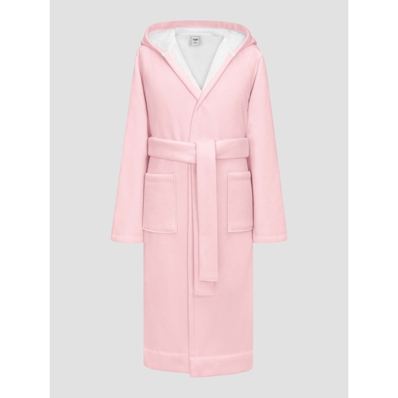 Luchia Cotton Terry Cloth Girl / Woman+  Above Knee Bathrobe with Pockets and Hood, S