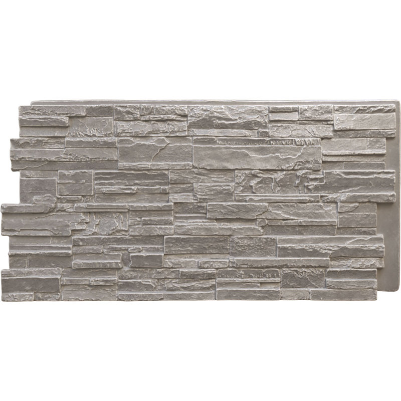 EverStone Cascade Faux Stone Panel, Gray Granite