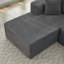 Canapé modulaire 106 pouces avec méridienne double, siège profond, conception modulaire moderne pour le salon, sans assemblage, tissu en velours côtelé gris moelleux-1484022054