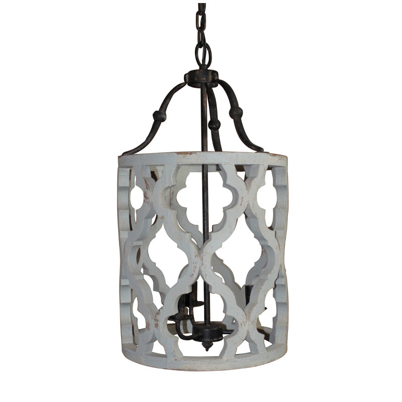 Lustre cylindrique 3 lumières lanterne Jamaris