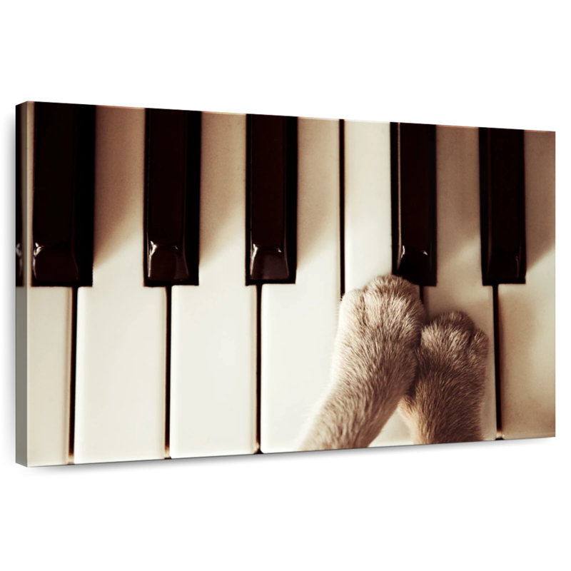 Abarca Paws On Piano, 30" H x 45" W