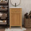 Meuble-lavabo de 20 po avec lavabo, meuble-lavabo autonome avec porte à fermeture silencieuse, tiroir inclinable et support réglable, poignées en bois