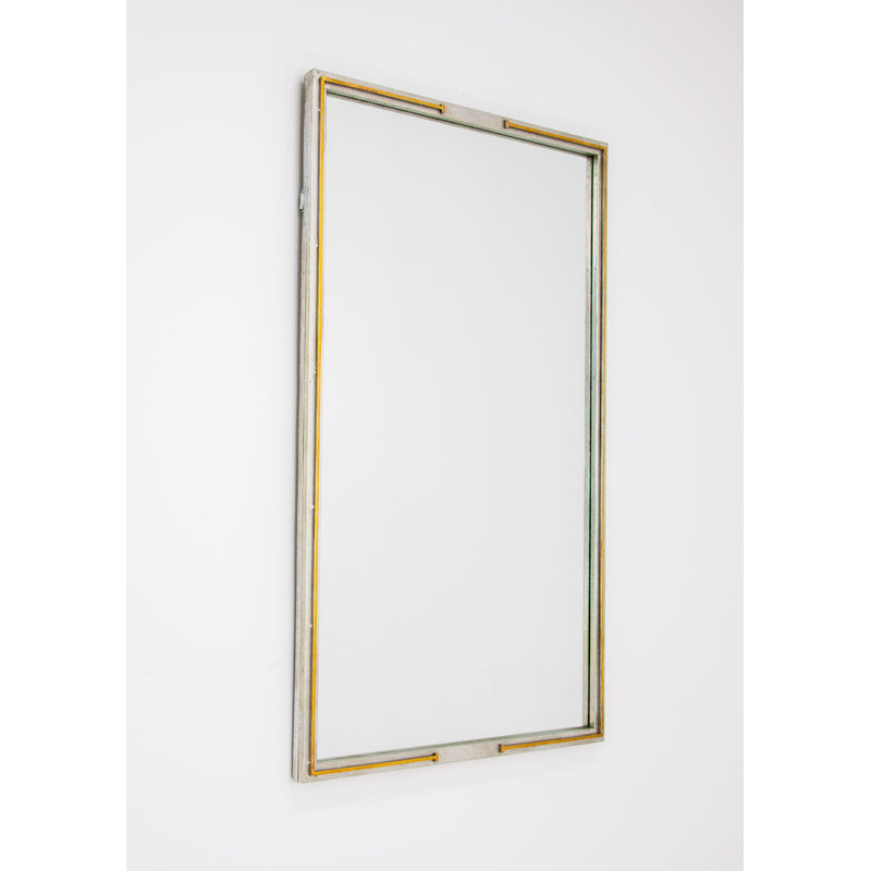 Tiffany Flat Metal Wall Mirror, Silver Leaf/Gold Leaf