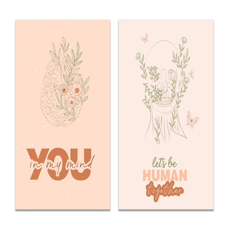 Ensemble de 2 impressions florales, Toile tendue, H 20 po x l 24 po x P 1 po
