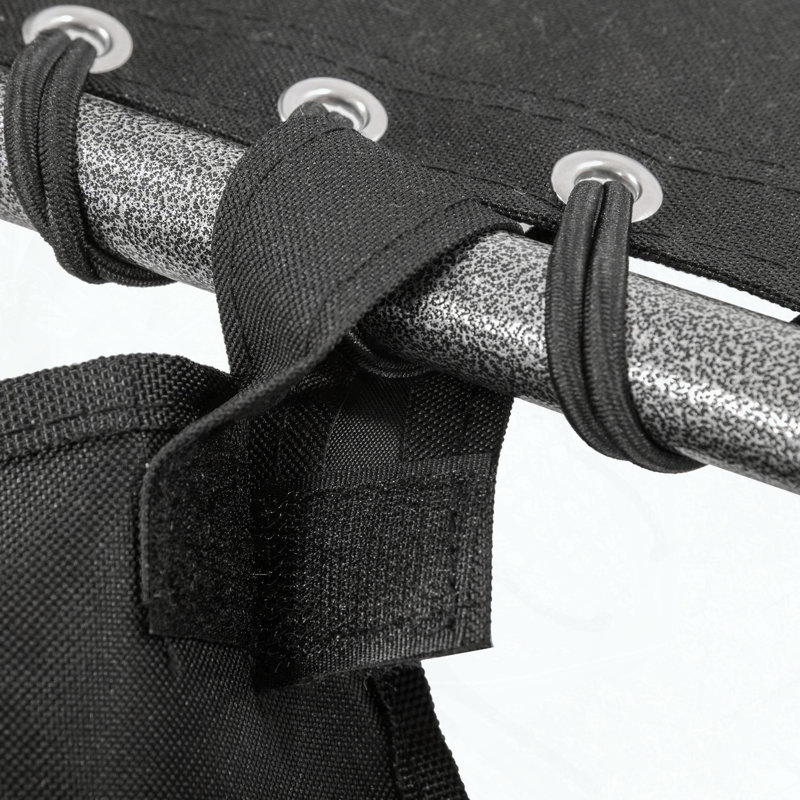 Chaise longue pliante rembourrée avec dossier inclinable à 5 positions et appui-tête - Noir, Noir