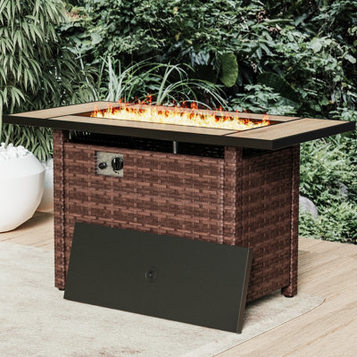 45 Inch Rectangle Outdoor Propane Gas Fire Pit Table
