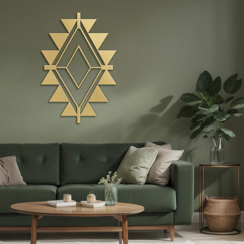 Décoration murale en métal, H 24 po x l 12 po x P 0,05 po, Or