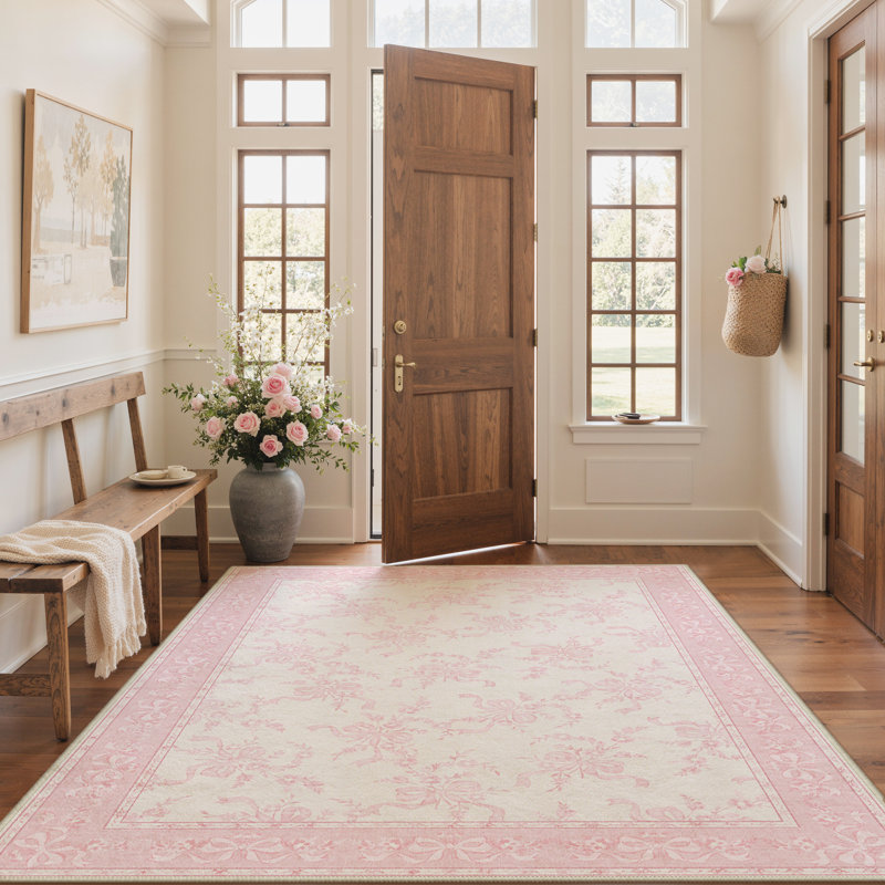Tapis rose / beige Atascadero, Rectangle 6 pi x 9 pi
