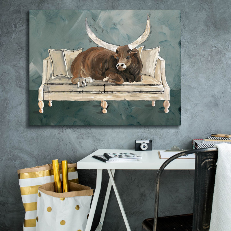 Toile épique Graffiti «Cowches 2» par Cindy Jacobs, 34 po x 26 po
