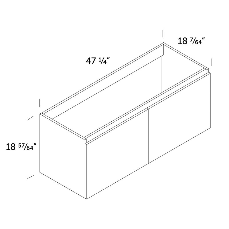 Meuble-lavabo simple 48 po DAX Malibu, Ciment