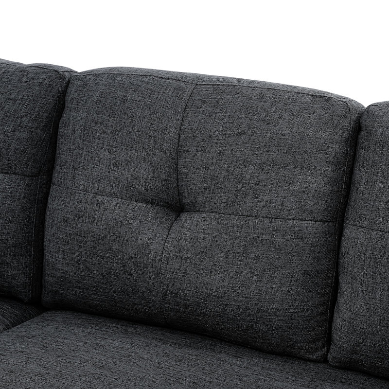 Canapé-lit modulaire modulaire gris, 3 places, convertible, dossier pour une position de repos confortable - siège avec rangement caché, convertible, coussins de détente