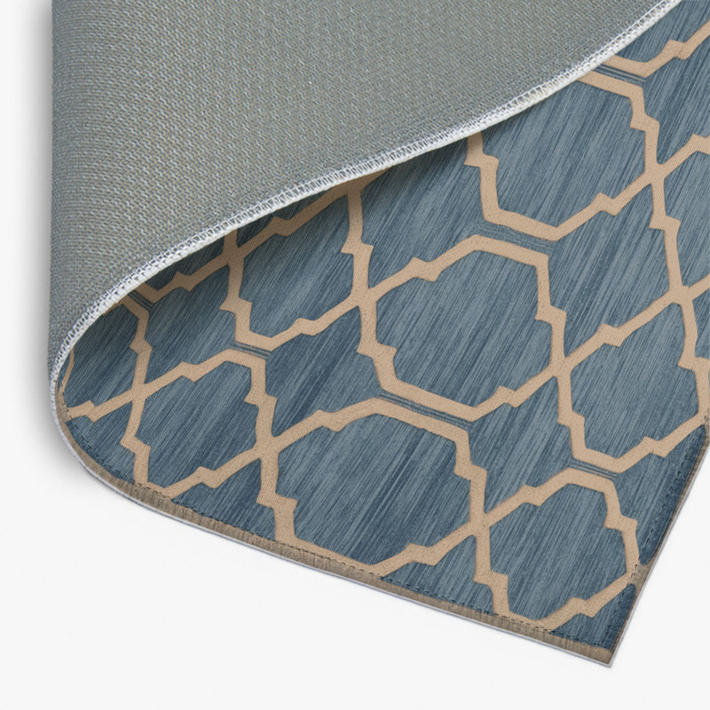 Trellis Gray Indoor and Outdoor Area Rug, Rectangle 4' x 6'