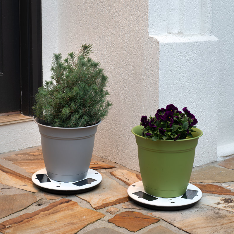 Base de jardin solaire d'extérieur avec accents lumineux