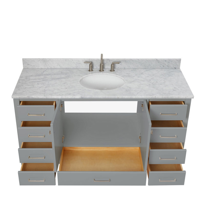 Ensemble de meuble-lavabo simple 61 po Flynt, gris