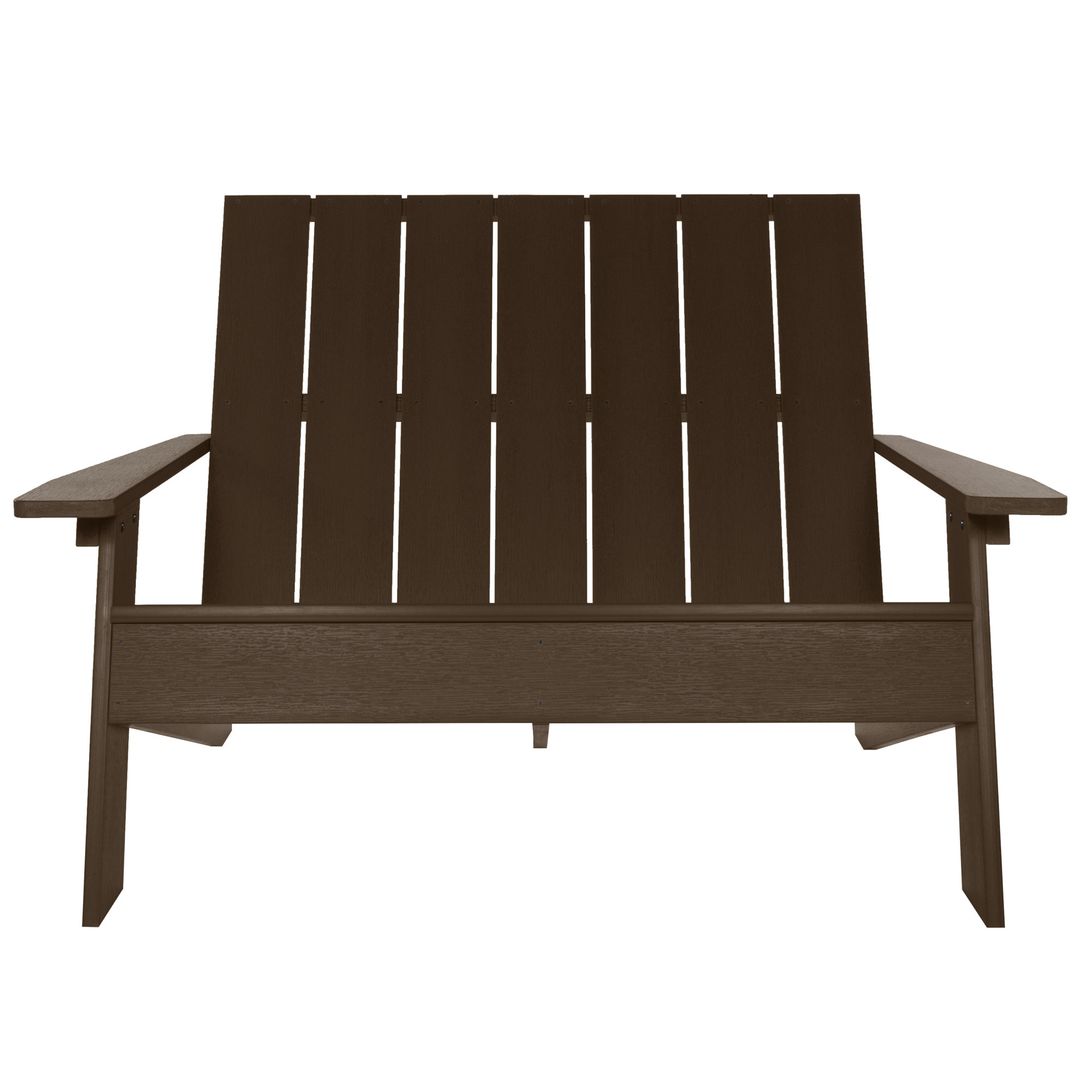 Byrnes Recycled Plastic Double Adirondack Loveseat, Weathered Acorn