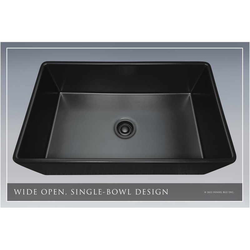 Luxury 33" L x 20" W Dual Mount Kitchen Sink with Basket Strainer, Matte Black