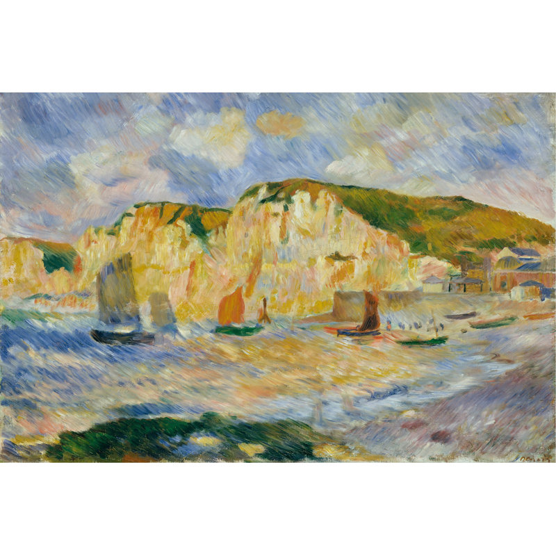 'Sea and Cliffs' by Auguste Renoir - Painting Print, 30cm H x 46cm W, Wrapped Canvas