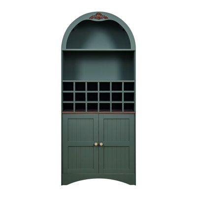 Arched China Cabinets with Storage, 30.35 Inch MDF, Farmhouse Adjustable Shelves