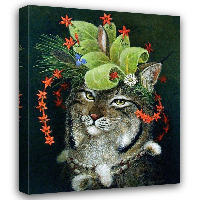 Art sur toile tendue par Trinx Schmitz, Carolyn Gallery: Glorious Forest Hat, H 44 po x l 36 po