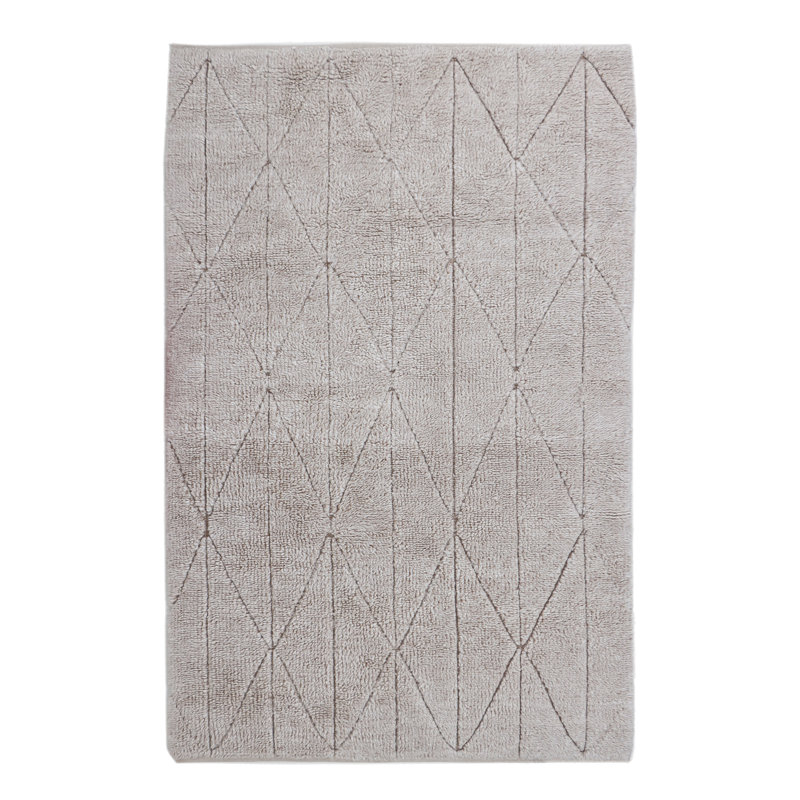 Geometric Area Rug in Beige, Rectangle 6' x 9'