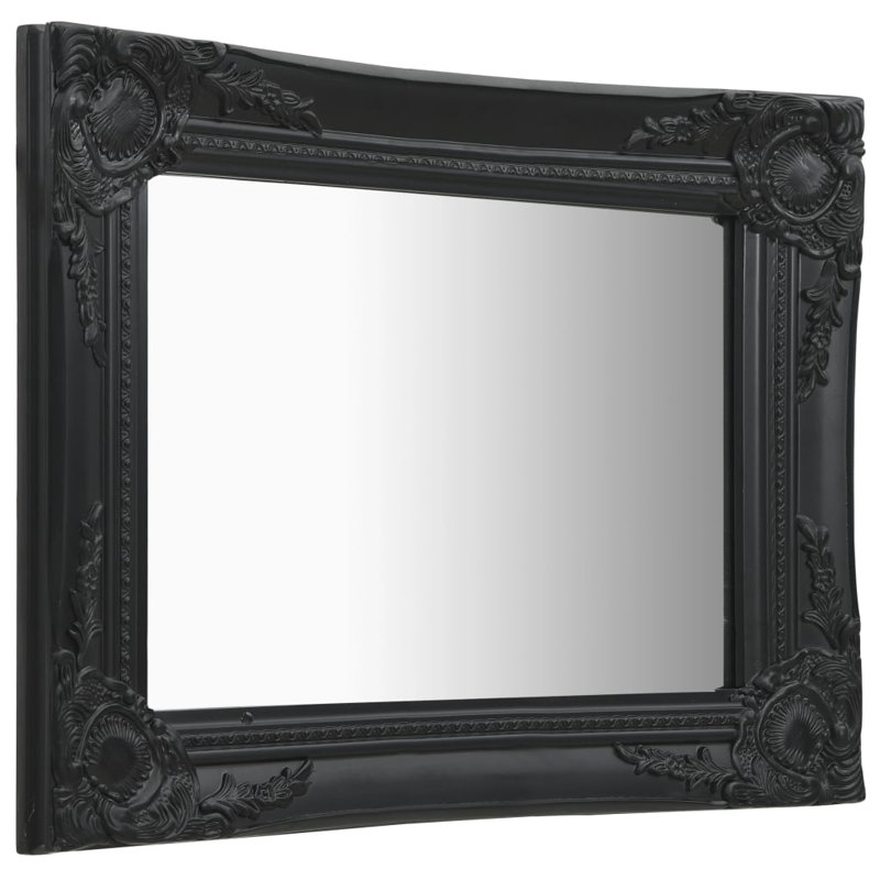 Ginsberg Wood Square Wall Mirror, 50cm H x 40cm W, Black