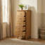 Farah Oak 5 Drawer Narrow Chest
