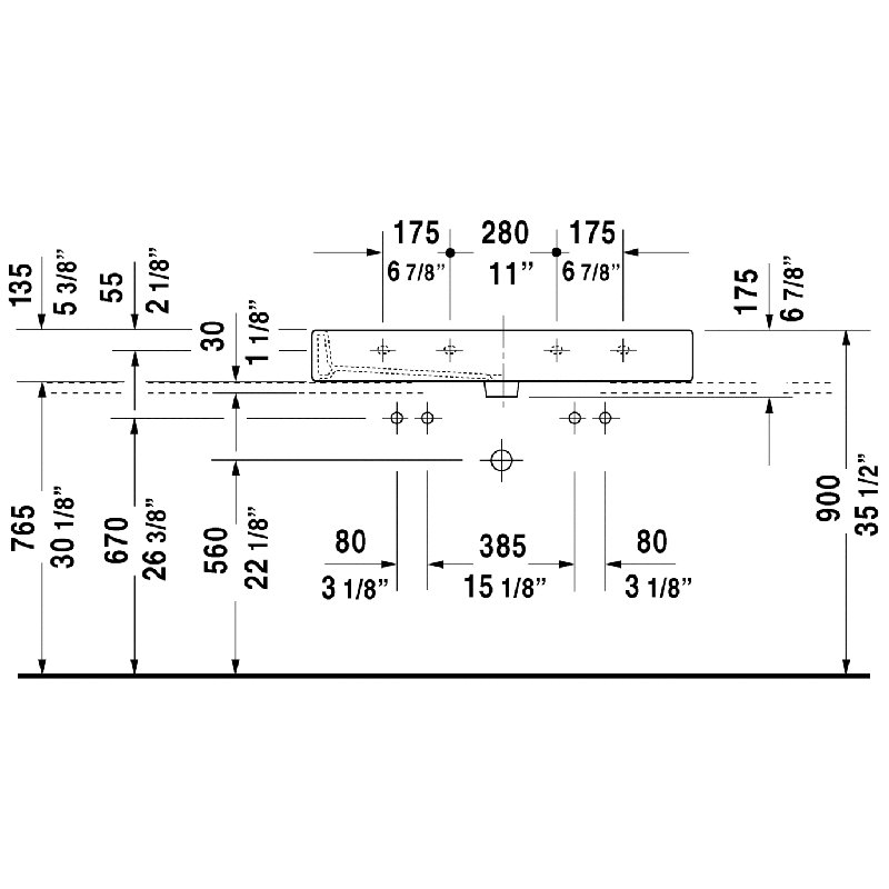 Meuble-lavabo simple 39,375 po Vero, Simple trou, Noyer américain