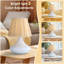 Lampe de table en bambou blanc tissé à intensité variable avec veilleuse avec base en fer et trois couleurs