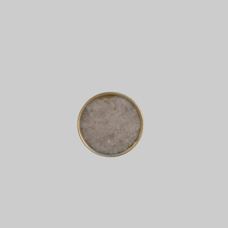 Bouton de meuble rond en laiton et marbre « Jaipur »