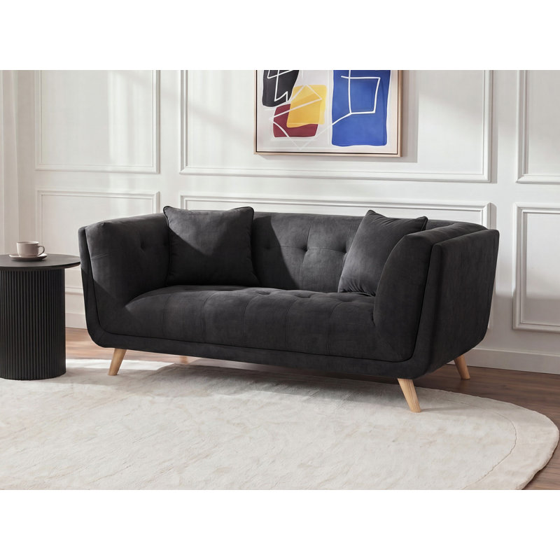 Sofa 2 Seater Temira Fabric Black