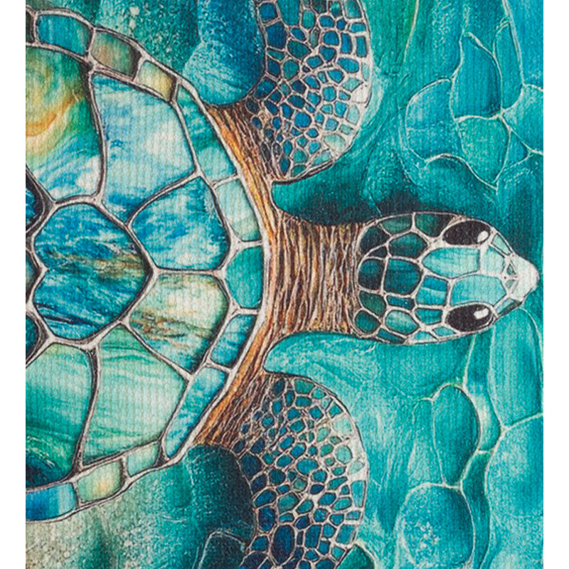 Tapis 61 x 91 cm, lavable à la machine, dos antidérapant, intérieur/extérieur - Tortue en verre marin, Tortue de mer