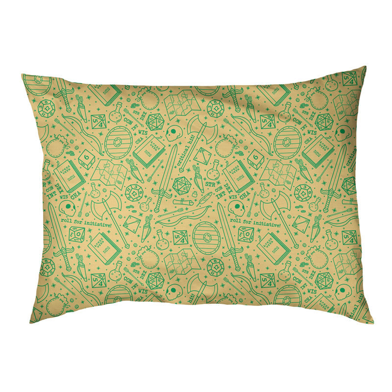 Coussin Byrge, Petit (l 29,5 po x P 19,5 po x H 9,5 po), Vert / Jaune