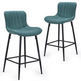 Upholstered 27" Counter Stool With Metal Frame
