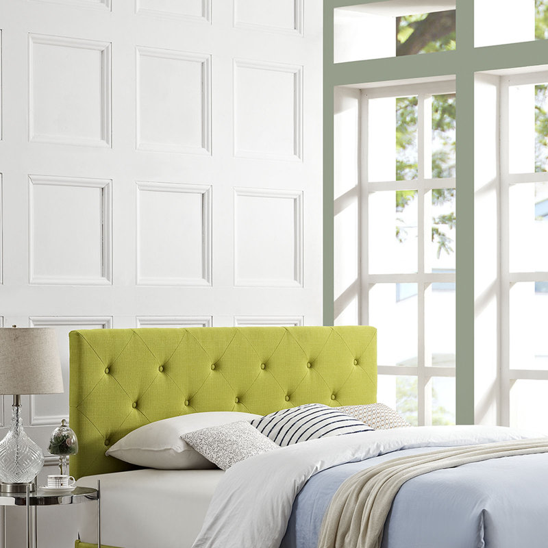 Tête de lit en tissu capitonné Terisa, Très grand, Gris