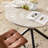 5-Piece Modern Round Dining Set, 39" Grey Stone Pattern Table with 4 Brown Faux Leather Chairs-306806751-306806746
