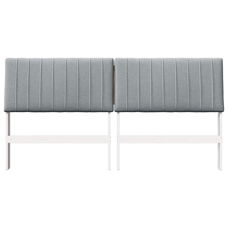 Solid Wood Headboard, White, Light Grey, King