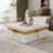 Modern White Square Storage Coffee Table with 4 Drawers