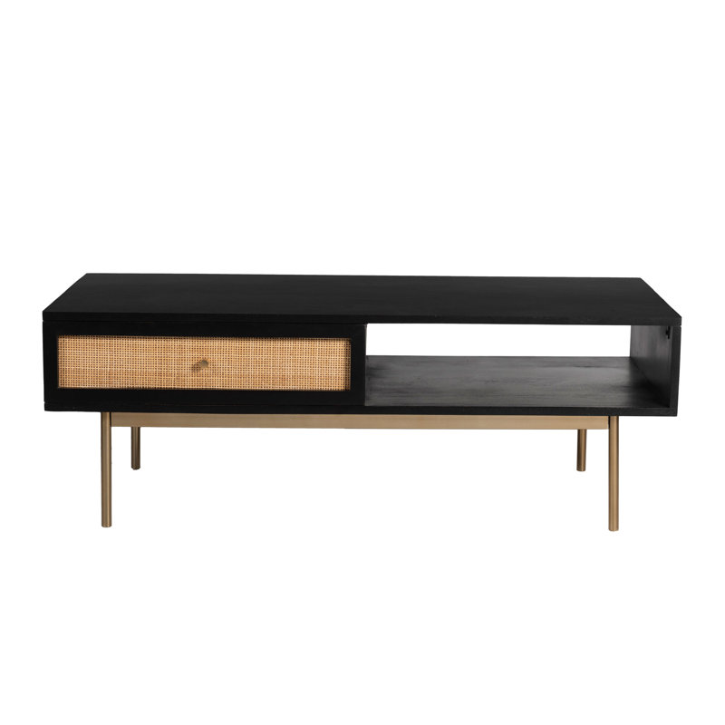 Bridewell Solid Wood Top Coffee Table, Black